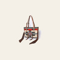 American Darling Western Leather Tote Bag with Fringe, Handwoven Saddle Blanket Panel, Adjustable Strap & Premium Genuine Leather