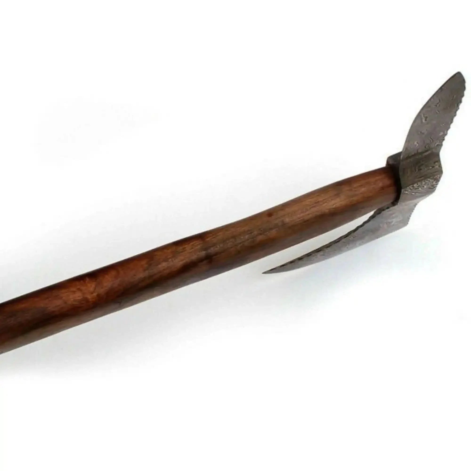 Damascus Spike Tomahawk with Wide Crescent Edge