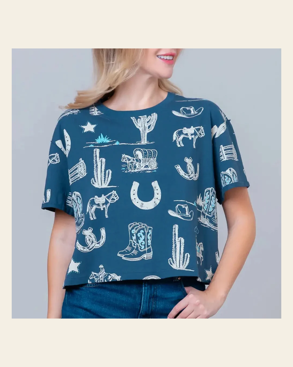 Trail Dust Cropped | Tee on a warm cream background