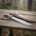 Handmade California Clip Point Bowie Knife with Damascus Steel Blade