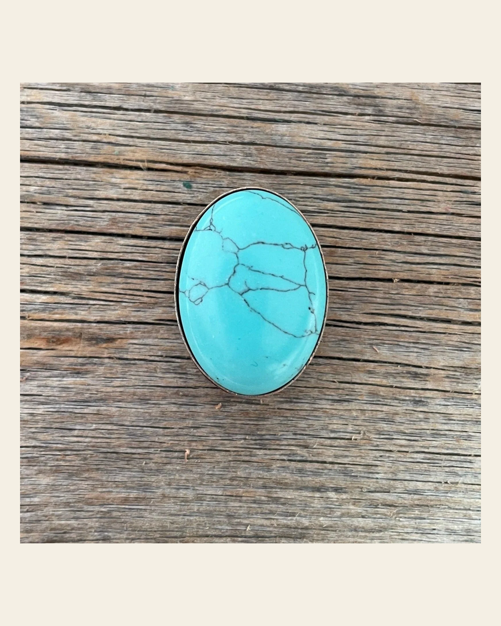 Turquoise Cabochon Western Concho 1" CABTQ on a warm cream background