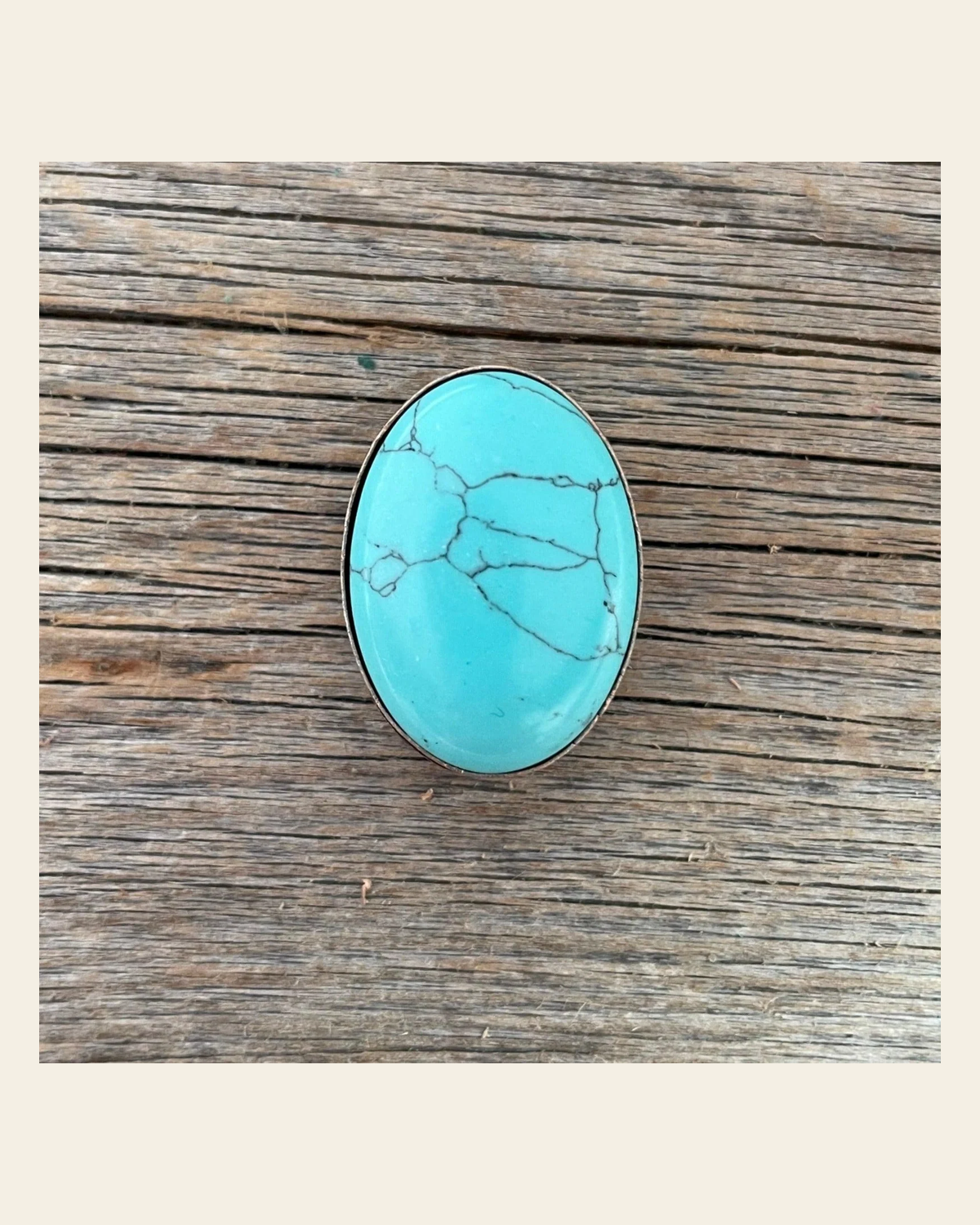 Turquoise Cabochon Western Concho 1" CABTQ on a warm cream background