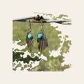Turquoise Leaves Dangle Silver Fashion Earrings WA185