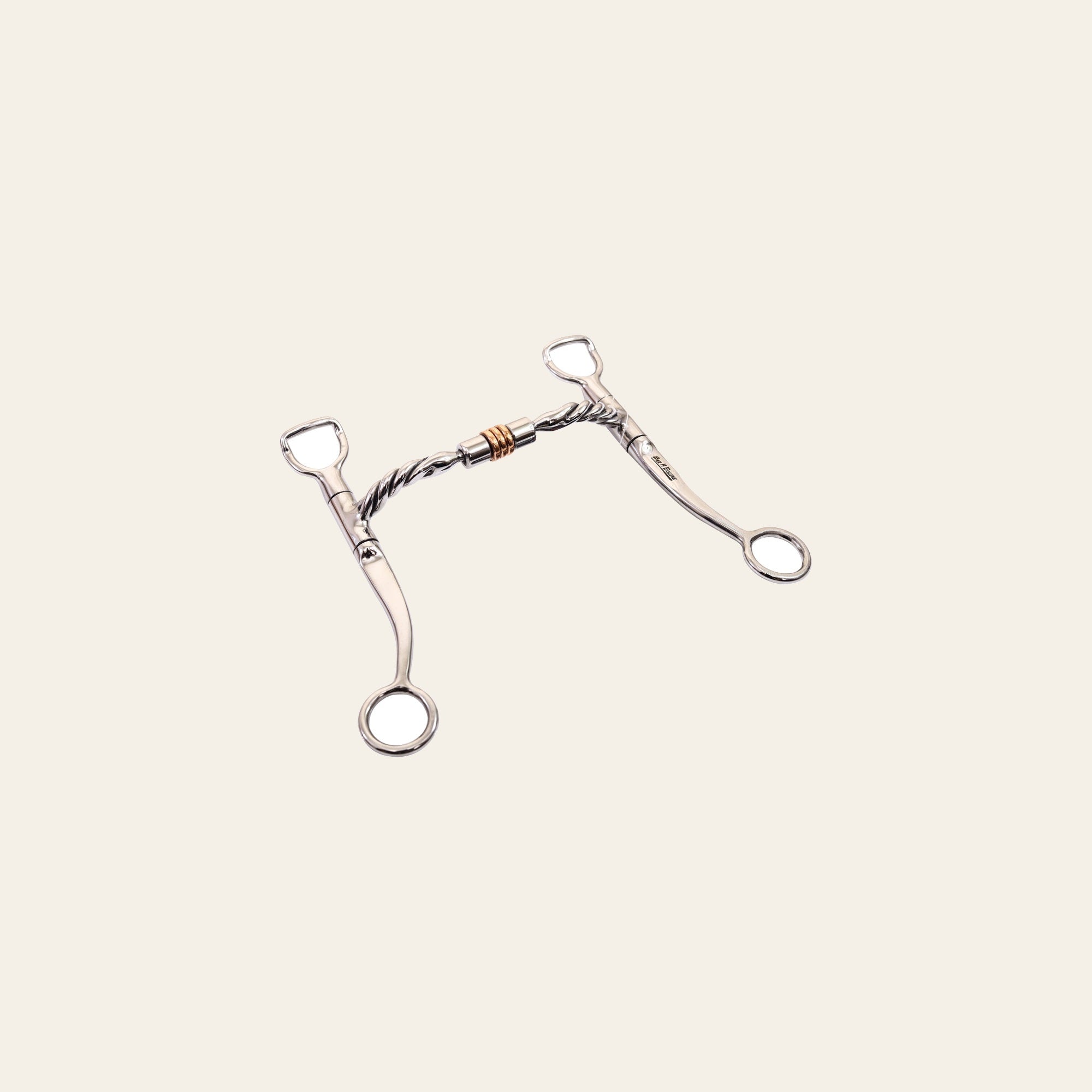 Bar H Equine Twisted Wire Straight Shank Tongue Relief Bit W/Copper Ring | Bits for Horses Horse Snaffle and bridles