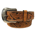 Western Fashion Hand-Tooled Western Leather Belt for Men & Women Floral Carved