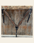 Two Tone Floral and Basketweave Breastcollar #FK402 on a warm cream background