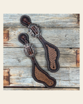 Two Tone Foxtail Copper Dot Spur Straps #SS123 on a warm cream background