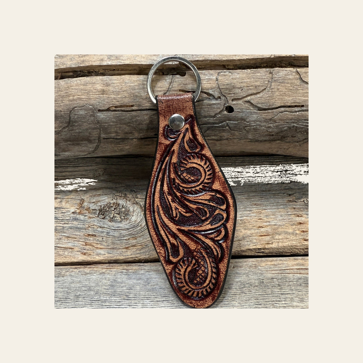 Distressed Leather Key Chain