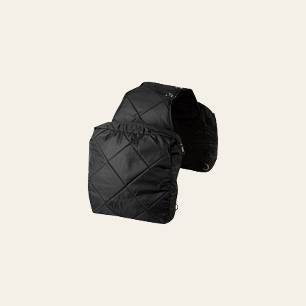 Hilason Western Horse Tack Quilted Saddle Bag Zipper Closure Pockets Black
