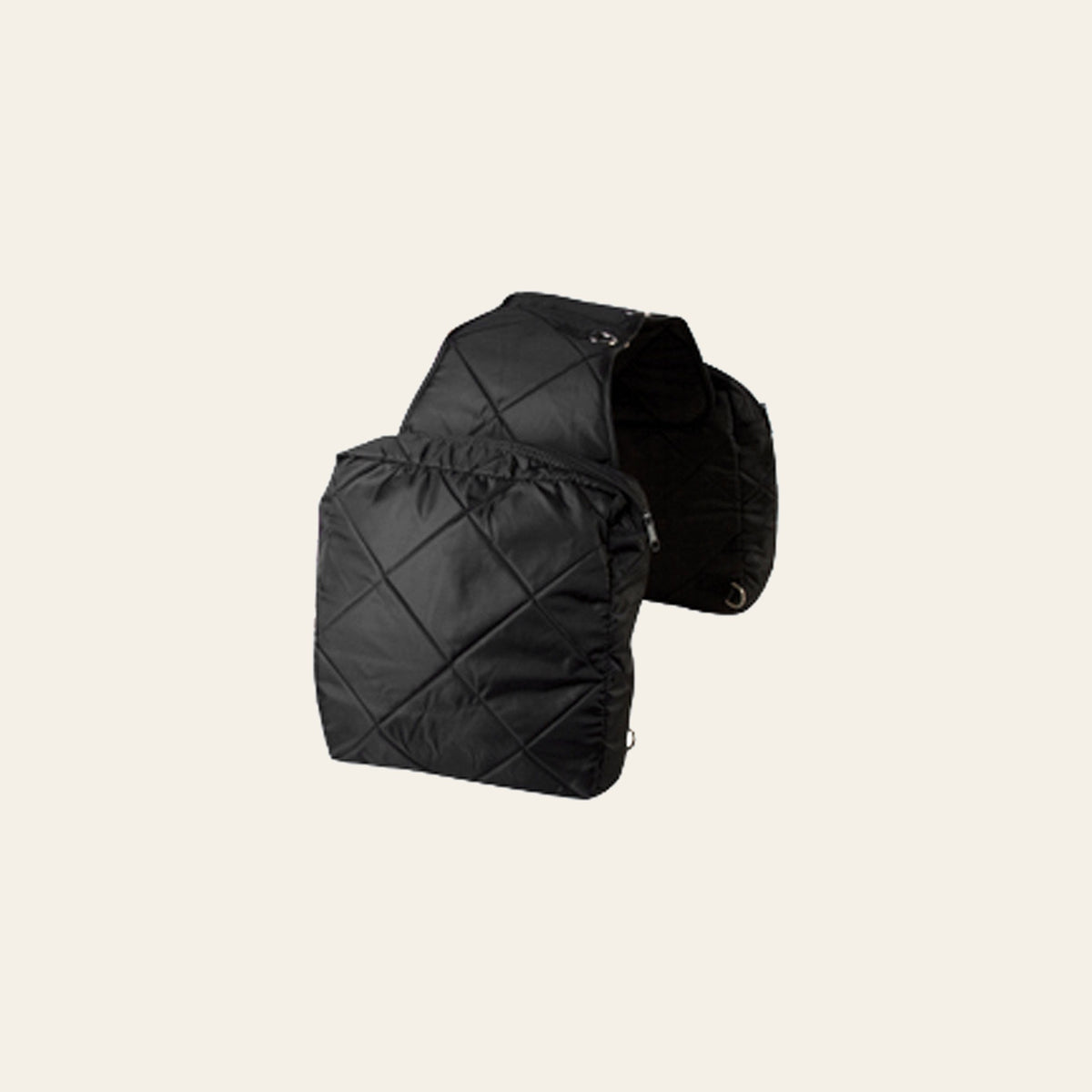 Hilason Western Horse Tack Quilted Saddle Bag Zipper Closure Pockets Black