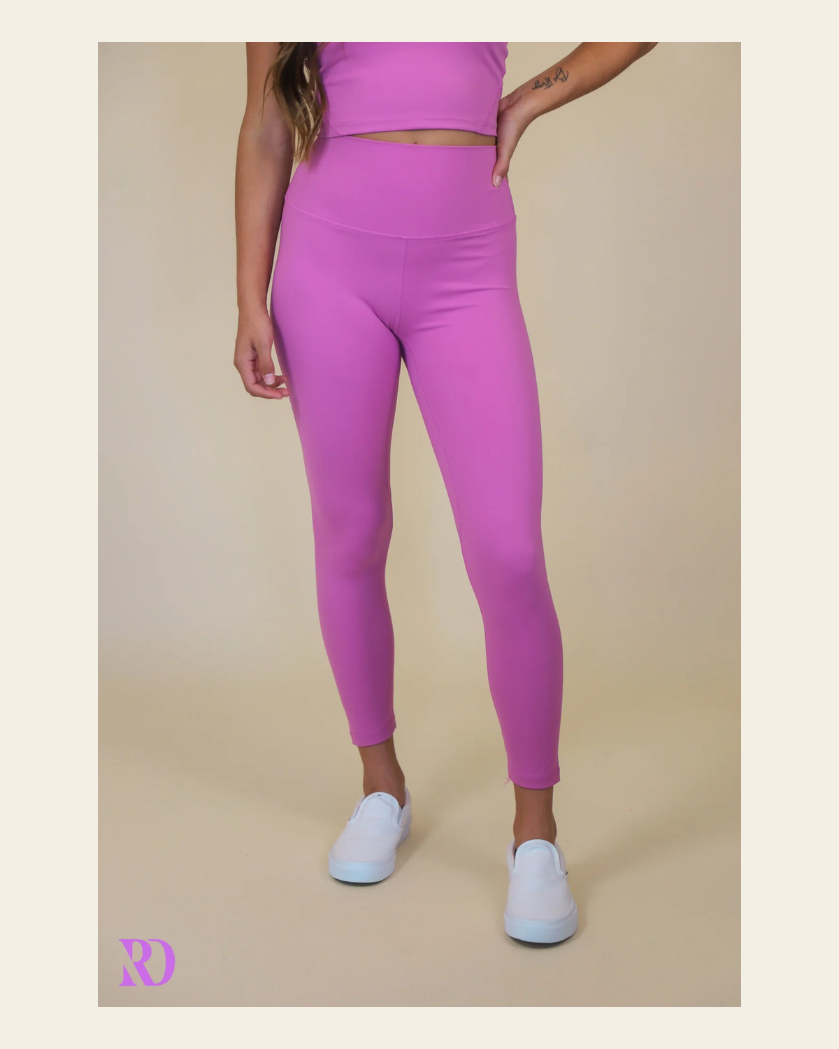 Vital Leggings | Ultra Violet on a warm cream background