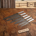 6-Piece Damascus Steel Blade Blank Set — 8 to 14 Inch Knife Making Blanks with Full Tang | JW Steel Crafts