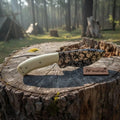 Damascus Skinner Knife White Resin Handle 7”