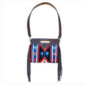 American Darling Cross Body Hand Tooled Saddle Blanket Genuine Leather