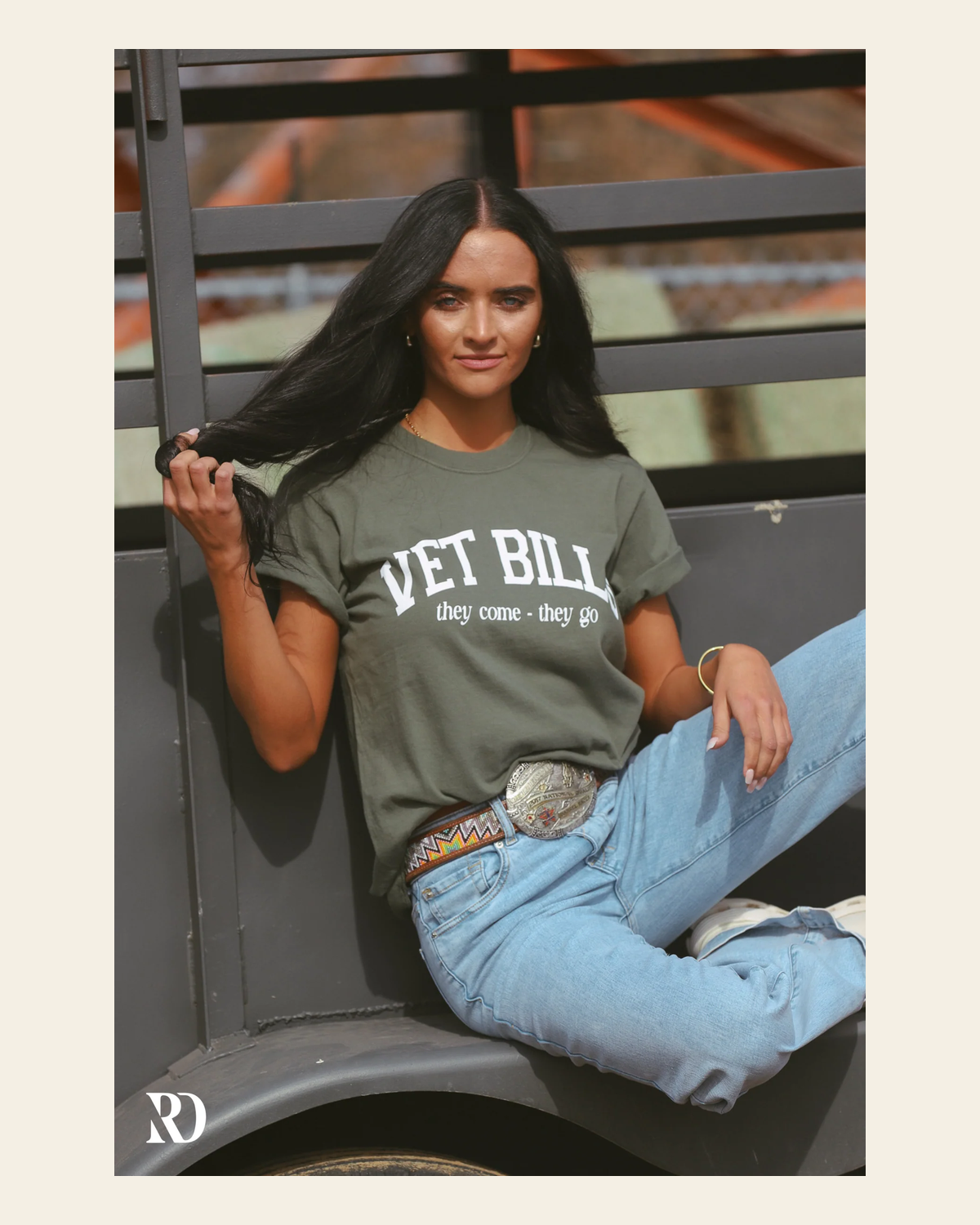 Vet Bills | Tee on a warm cream background