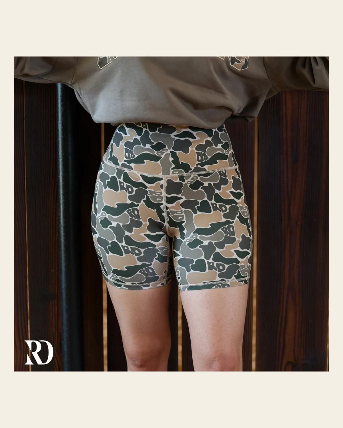 Vital Bike Shorts | Duck Hunt on a warm cream background
