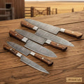 6-Piece Damascus Kitchen Knife Set — Gyuto, Slicer, Santoku & Rosewood Handles | JW SteelCrafts