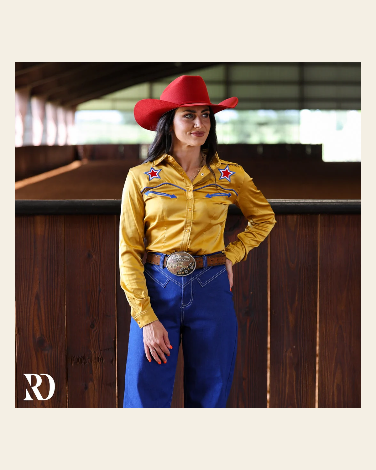 We The People Satin Performance Rodeo Shirt on a warm cream background