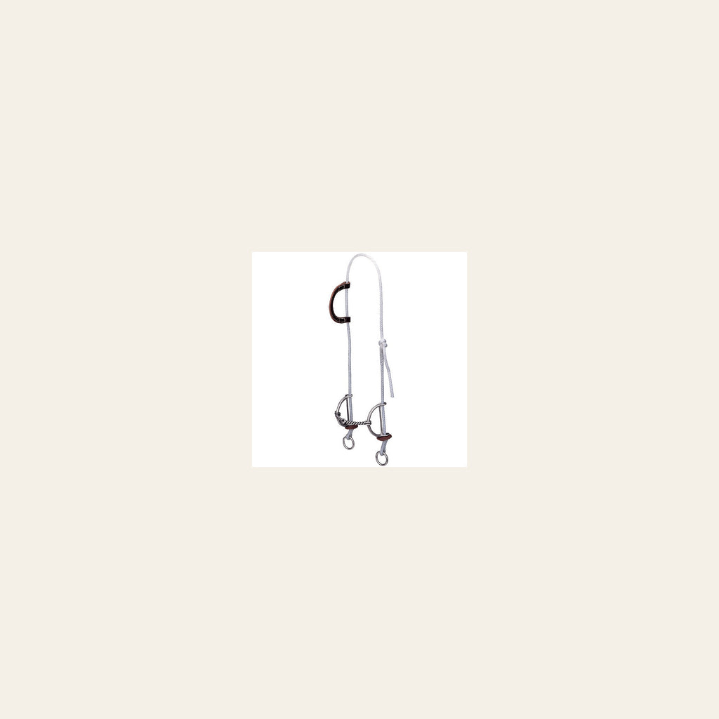 Weaver Leather Nylon Rope Gag Bridle | Stitched Latigo Ear | 5" Twisted Wire Sliding Bit