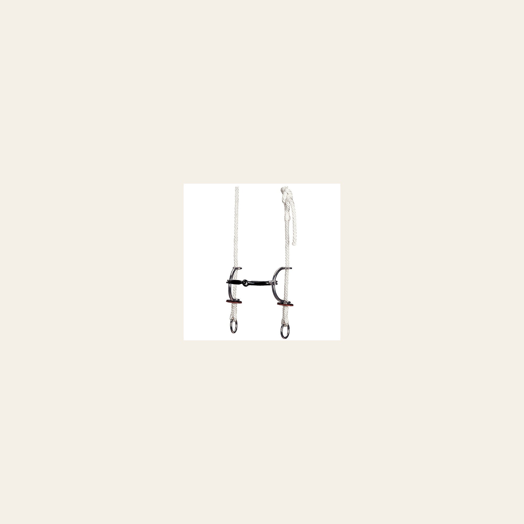 Weaver Leather Nylon Rope Gag Bridle | Stitched Latigo Ear | 5" Smooth Sweet Iron Snaffle Sliding Bit