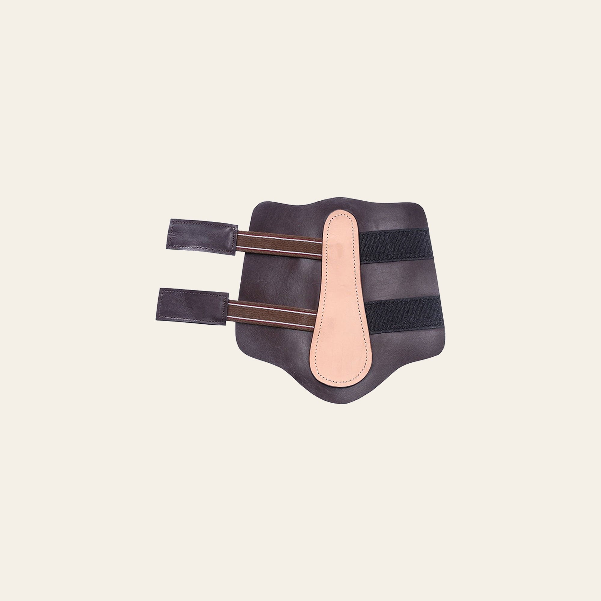 Tough-1 Leather Velcro Splint Boot Dark Brwon