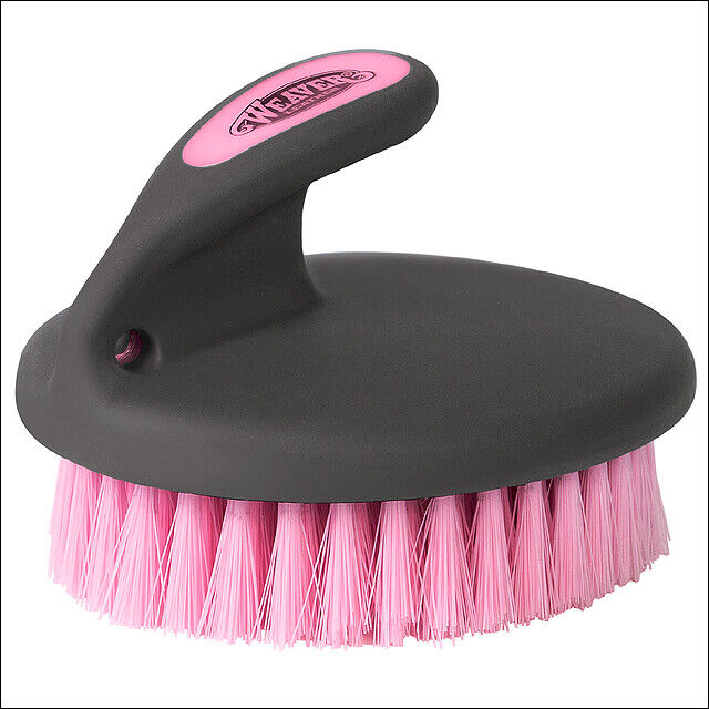 Weaver Leather Palm Held Coarse Horse Face Brush W/ Large Soft Bristles Gray