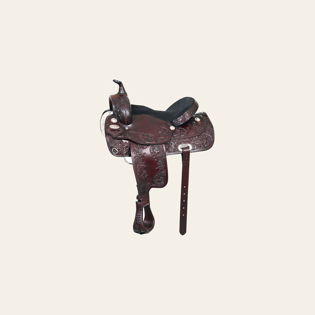 HILASON Western Draft Horse Trail Pleasure American Leather Saddle | for Horses