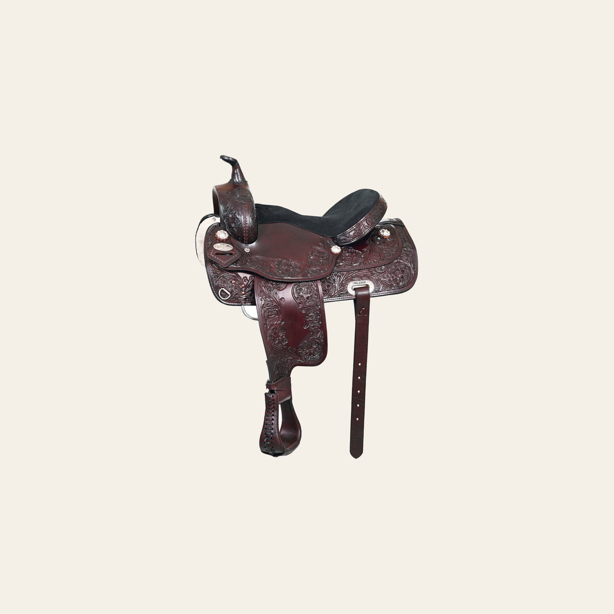 HILASON Western Draft Horse Trail Pleasure American Leather Saddle | for Horses