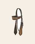 Hilason Western Horse Basket Hand Tooled American Leather Headstall Brown