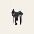 HILASON Western Horse Wide Gullet Trail Black American Leather Saddle | Draft for Horses