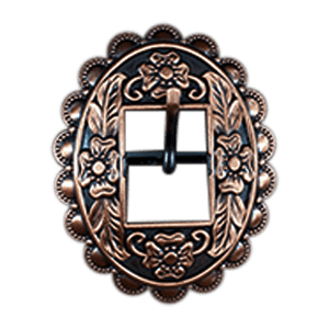Copper Floral Cart Buckle W197B — view 2