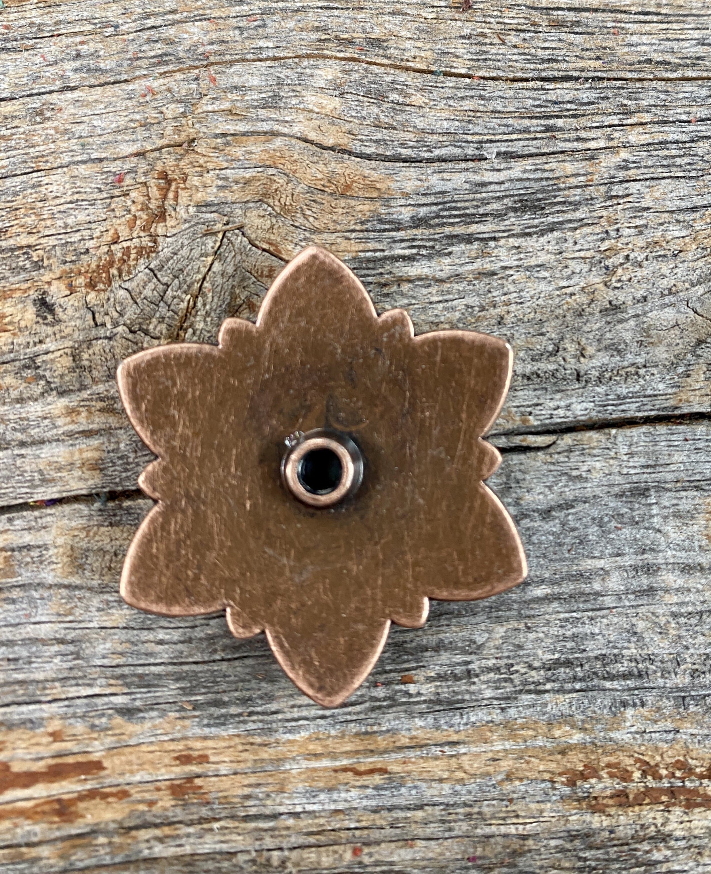 Copper Turquoise Flower 1.5" W207L — view 2