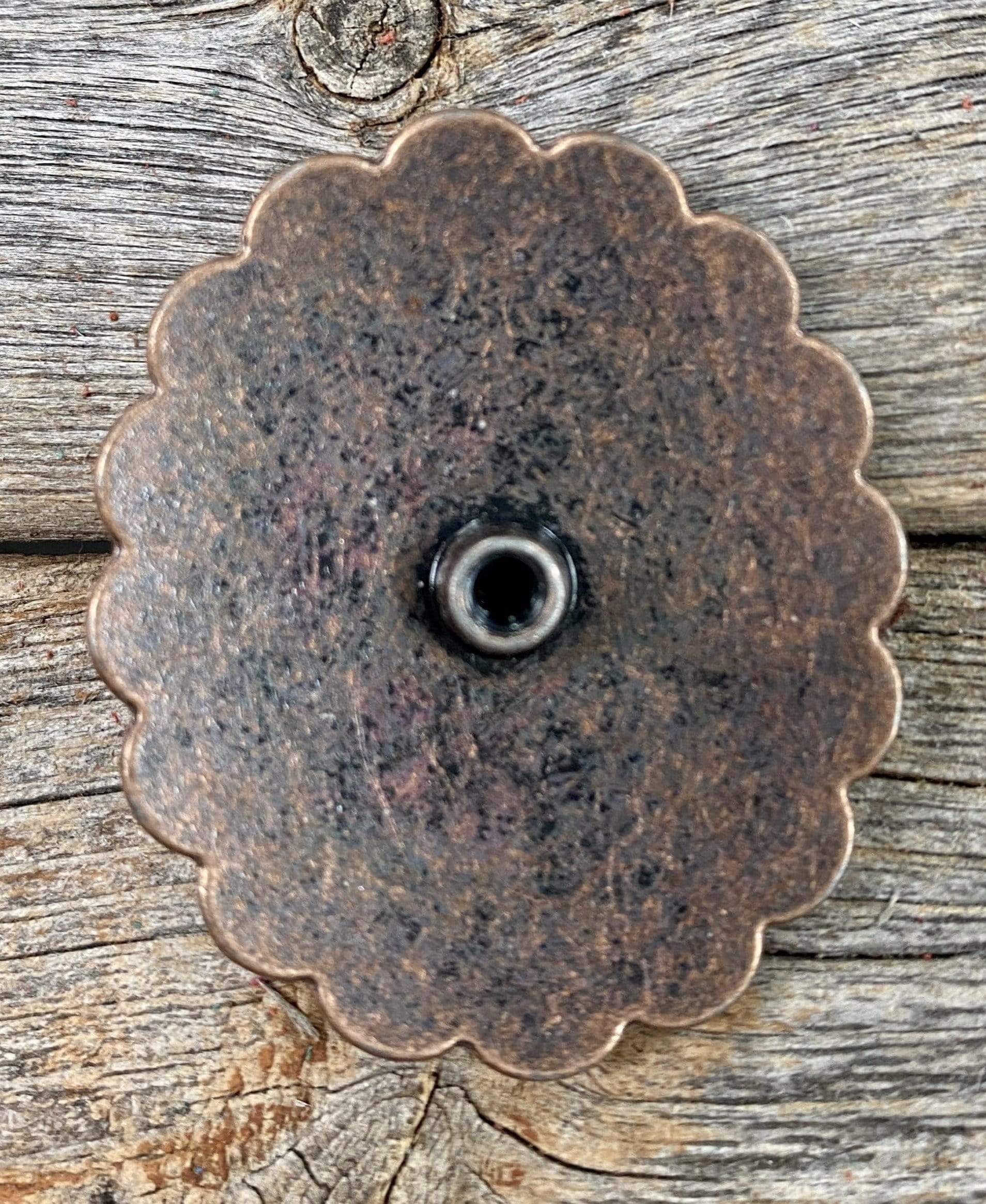 Copper Turquoise Oval Concho 1.75" W179L — view 2