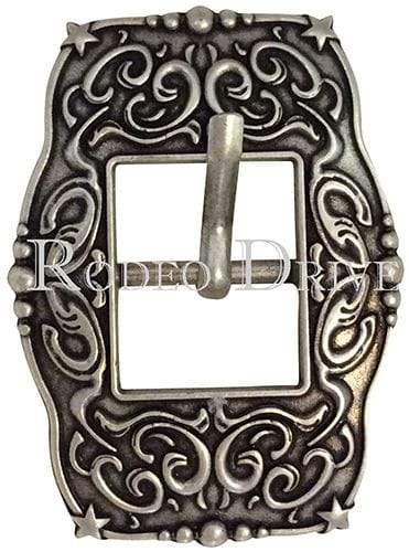 Small Star Antique Silver Cart Buckle W177B — view 2
