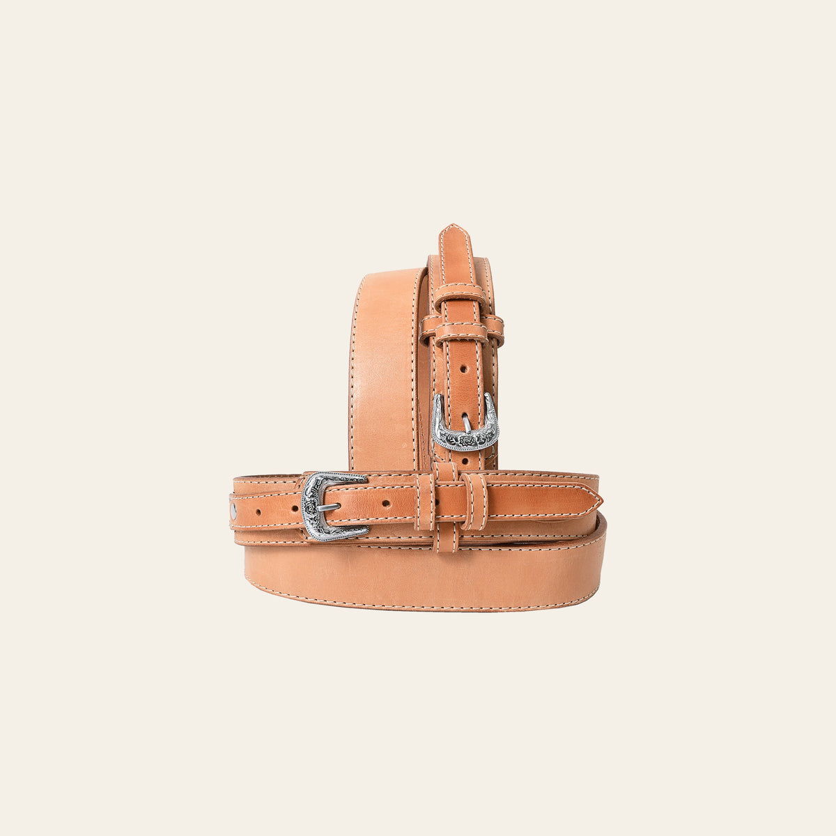 HILASON Western Genuine Leather Belt for Handmade Unisex Full Grain Heavy Duty Engraved Buckle Belt Tan