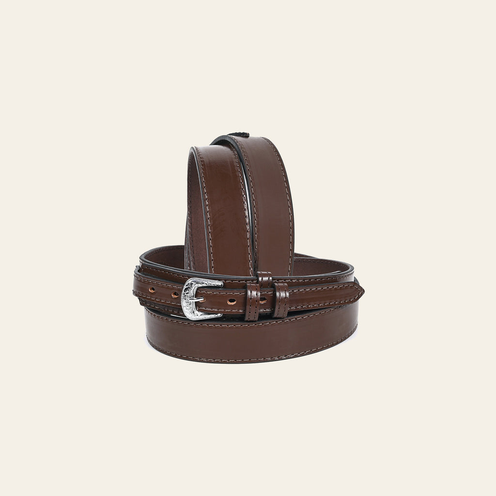 HILASON Western Genuine Leather Belt for Handmade Unisex Full Grain Heavy Duty Engraved Buckle Belt Dark Brown
