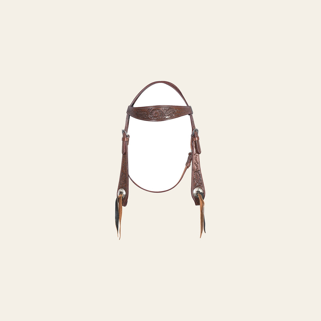 Western Horse Headstall Leather Brown Hilason Comfytack by