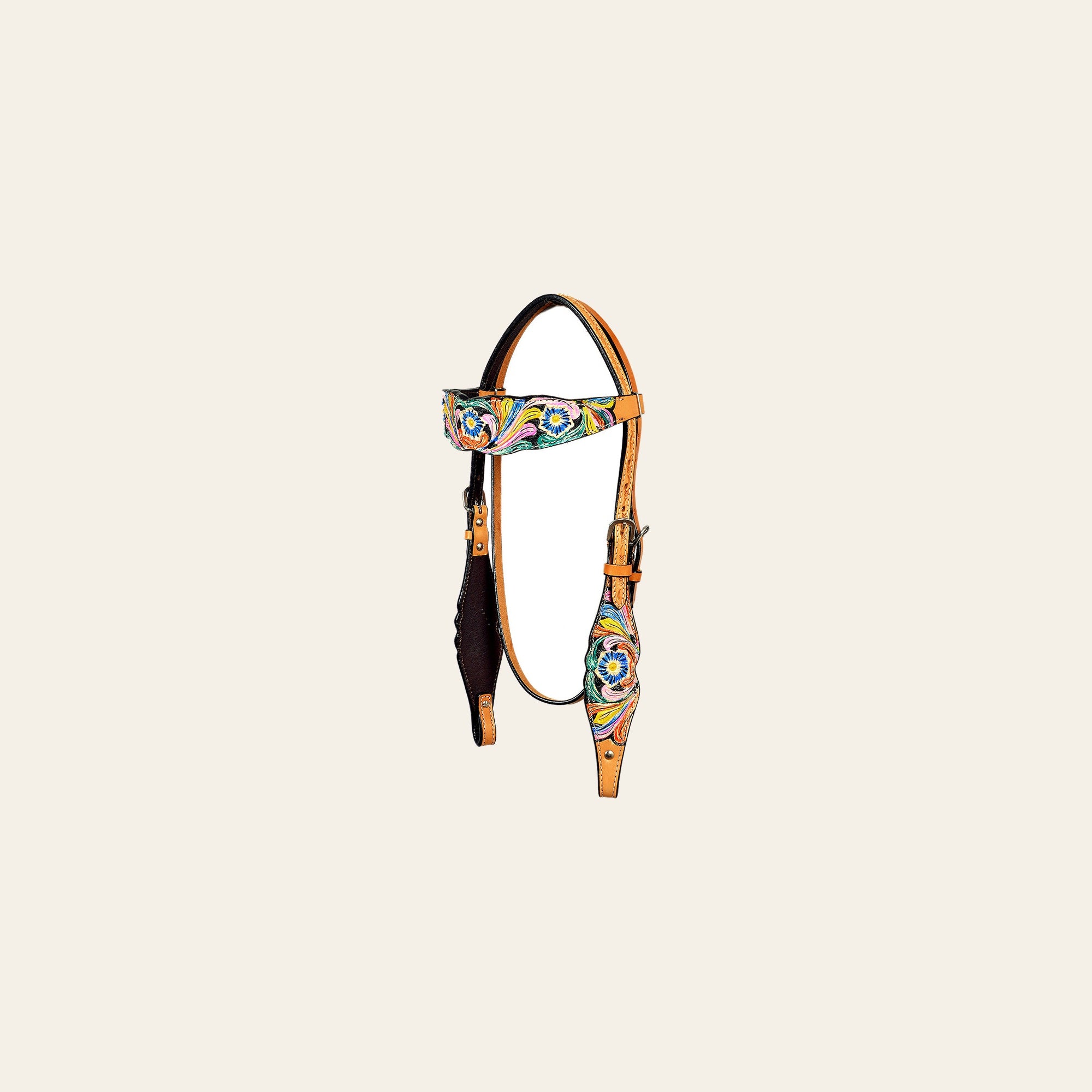 Western Horse Headstall Tack American Leather Tan Hilason