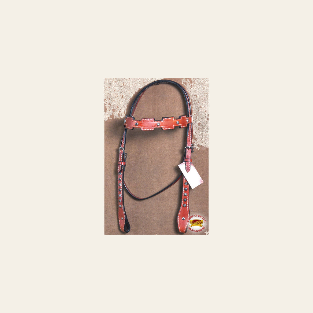 HILASON Western Horse Headstall Tack Bridle American Leather Mahogany