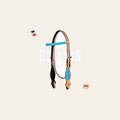 Western Horse Headstall Tack Bridle American Leather Turquoise Hilason