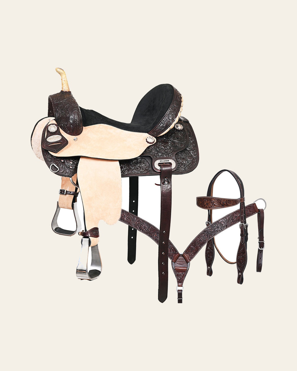 HILASON Western Horse Saddle American Leather Flex Trail Barrel Tack | for Horses