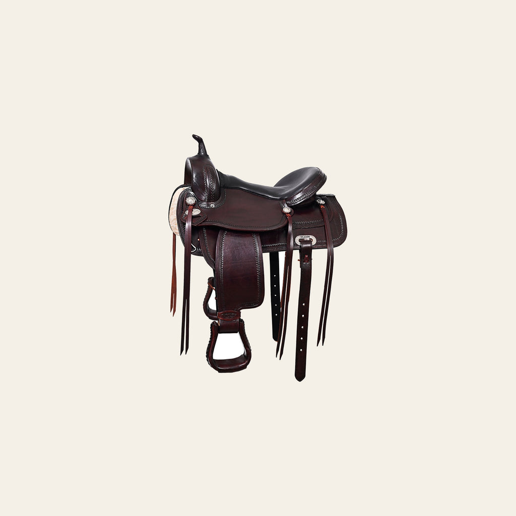 HILASON Western Horse Saddle American Leather Flex Tree Trail & Pleasure Dark Brown | for Horses