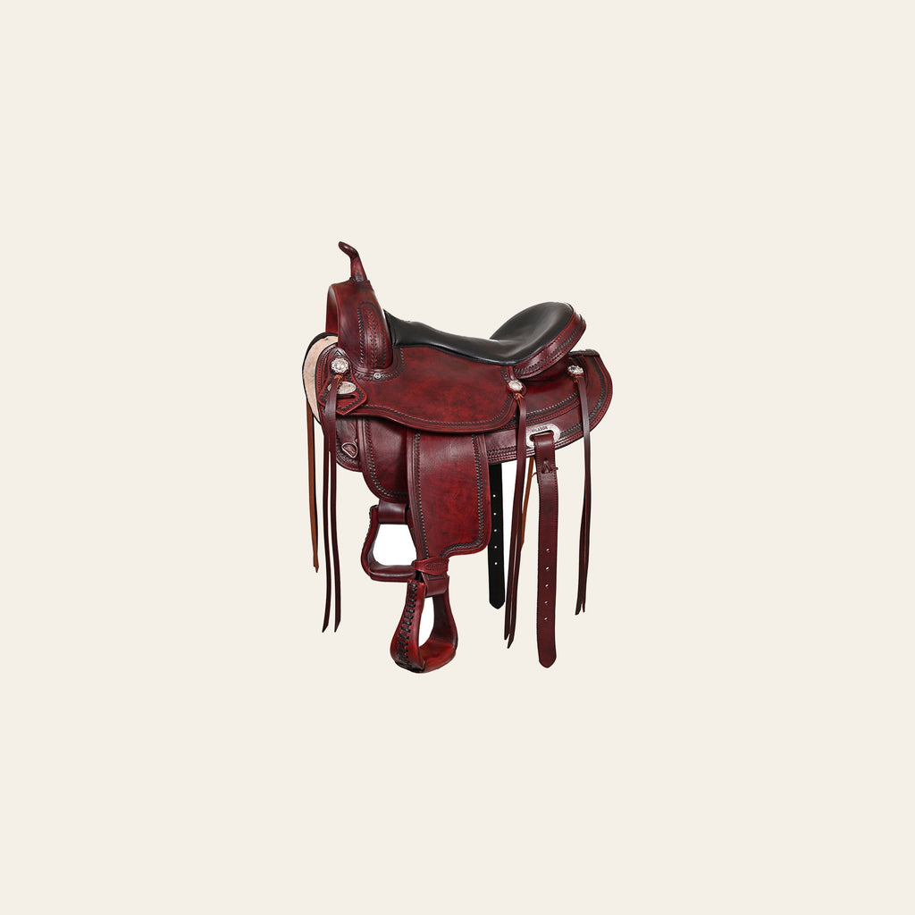 HILASON Western Horse Saddle American Leather Flex Tree Trail & Pleasure Antique Mahogany | for Horses