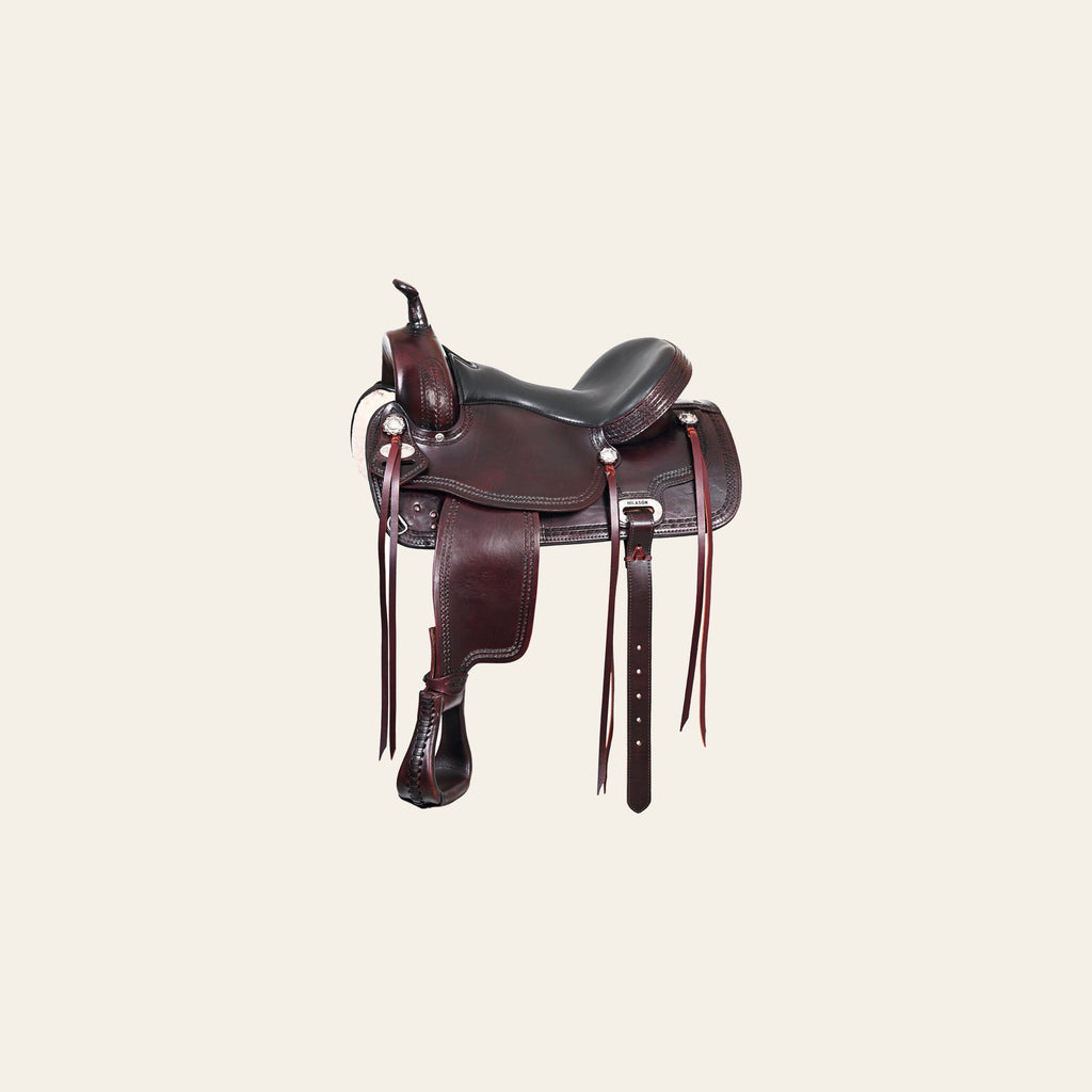 HILASON Western Horse Saddle American Leather Treeless Trail Pleasure | Barrel for Horses
