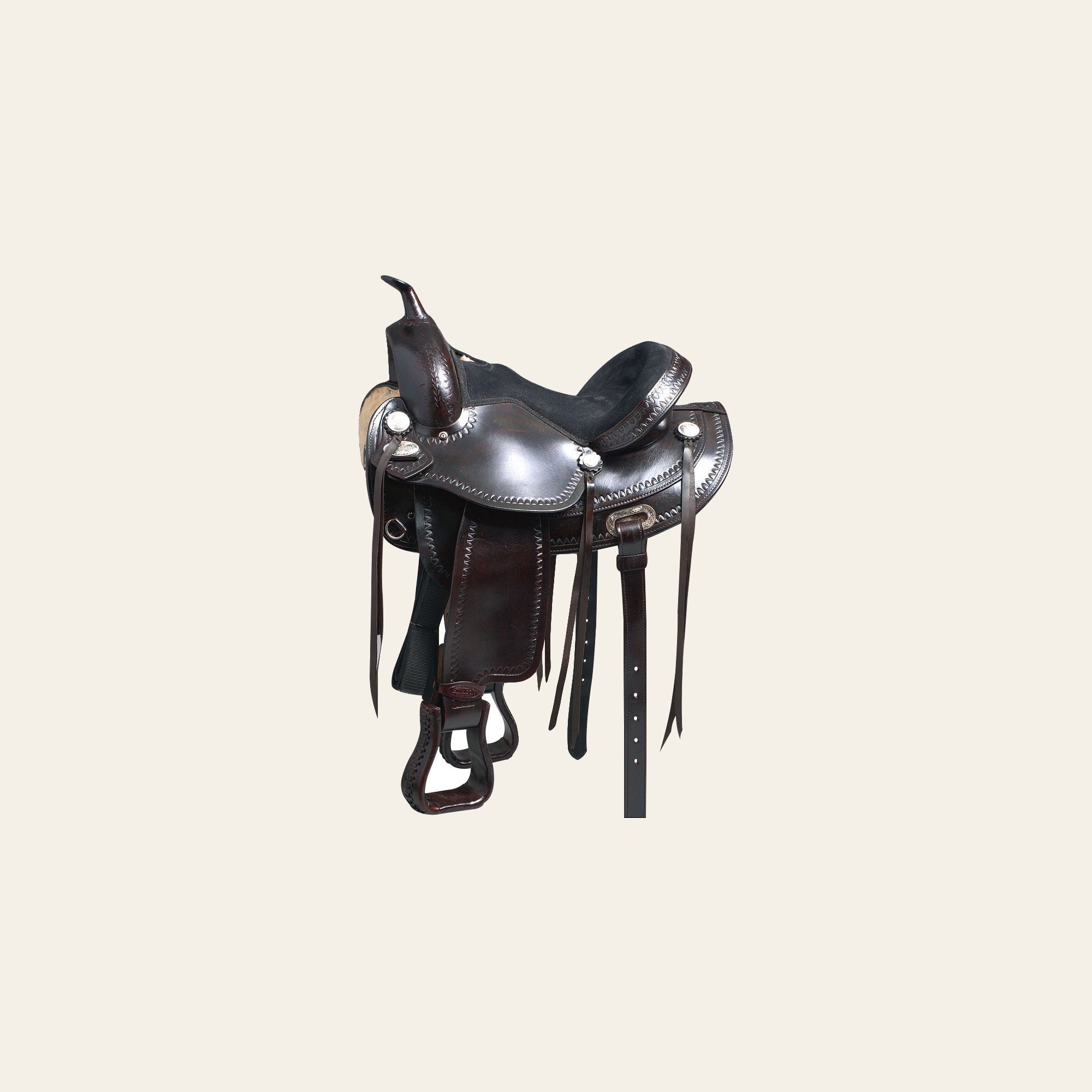 HILASON Western Horse Saddle American Leather Treeless Trail Pleasure | Barrel for Horses