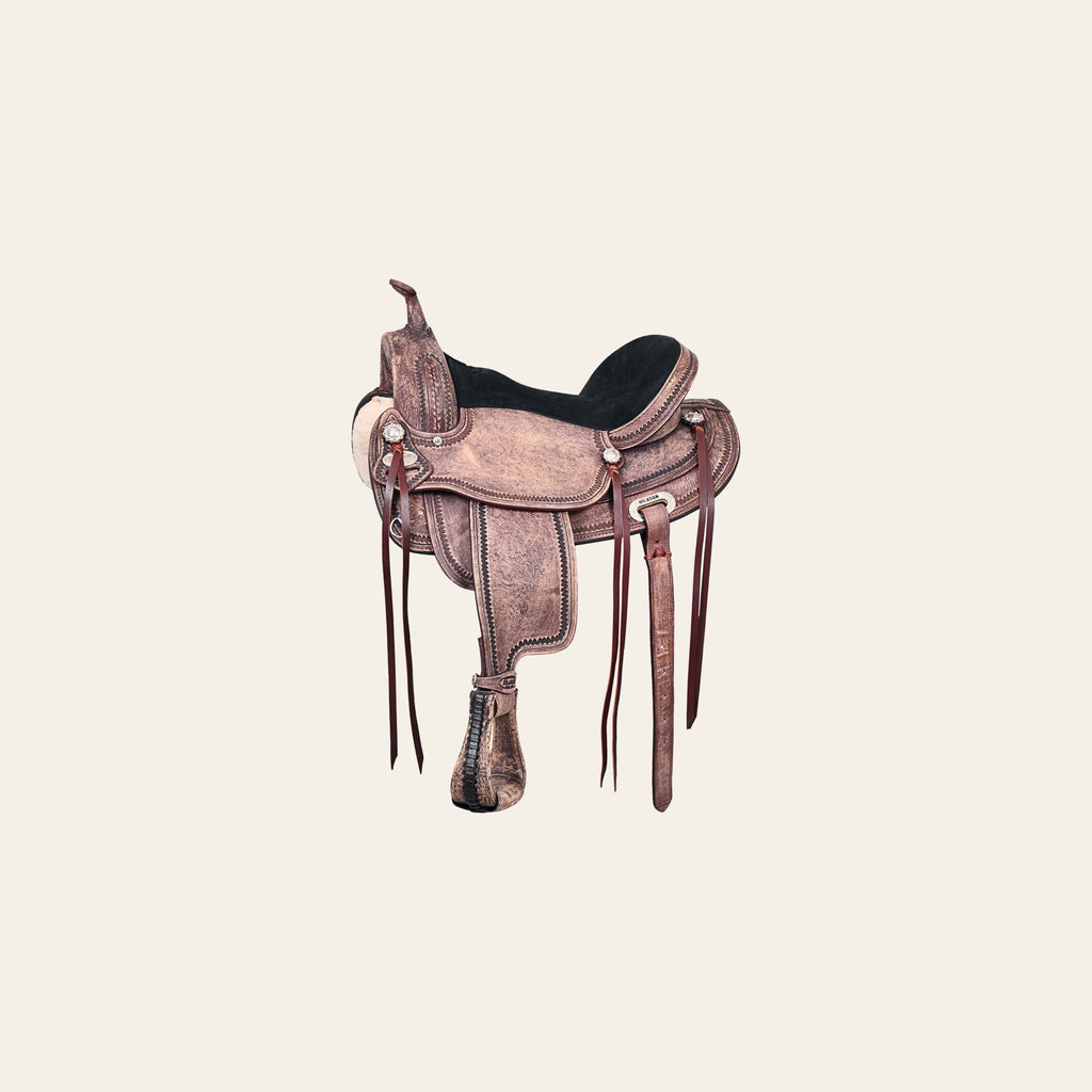 HILASON Western Horse Saddle American Leather Treeless Trail Pleasure | Barrel for Horses