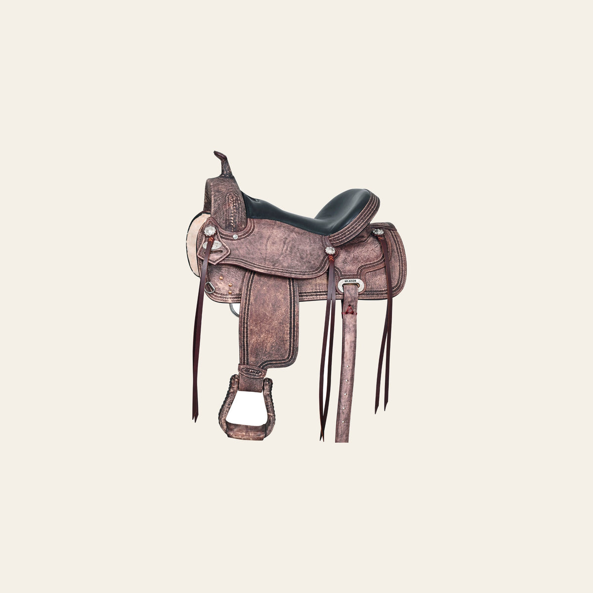 HILASON Western Horse Saddle American Leather Treeless Trail Pleasure | Barrel for Horses