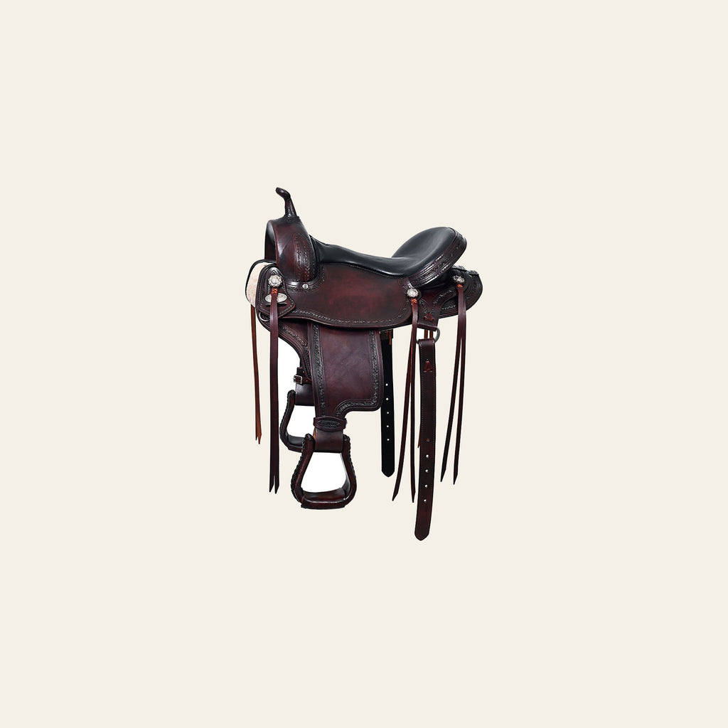 HILASON Western Horse Gaited Flex Trail American Leather Saddle | Treeless for Horses