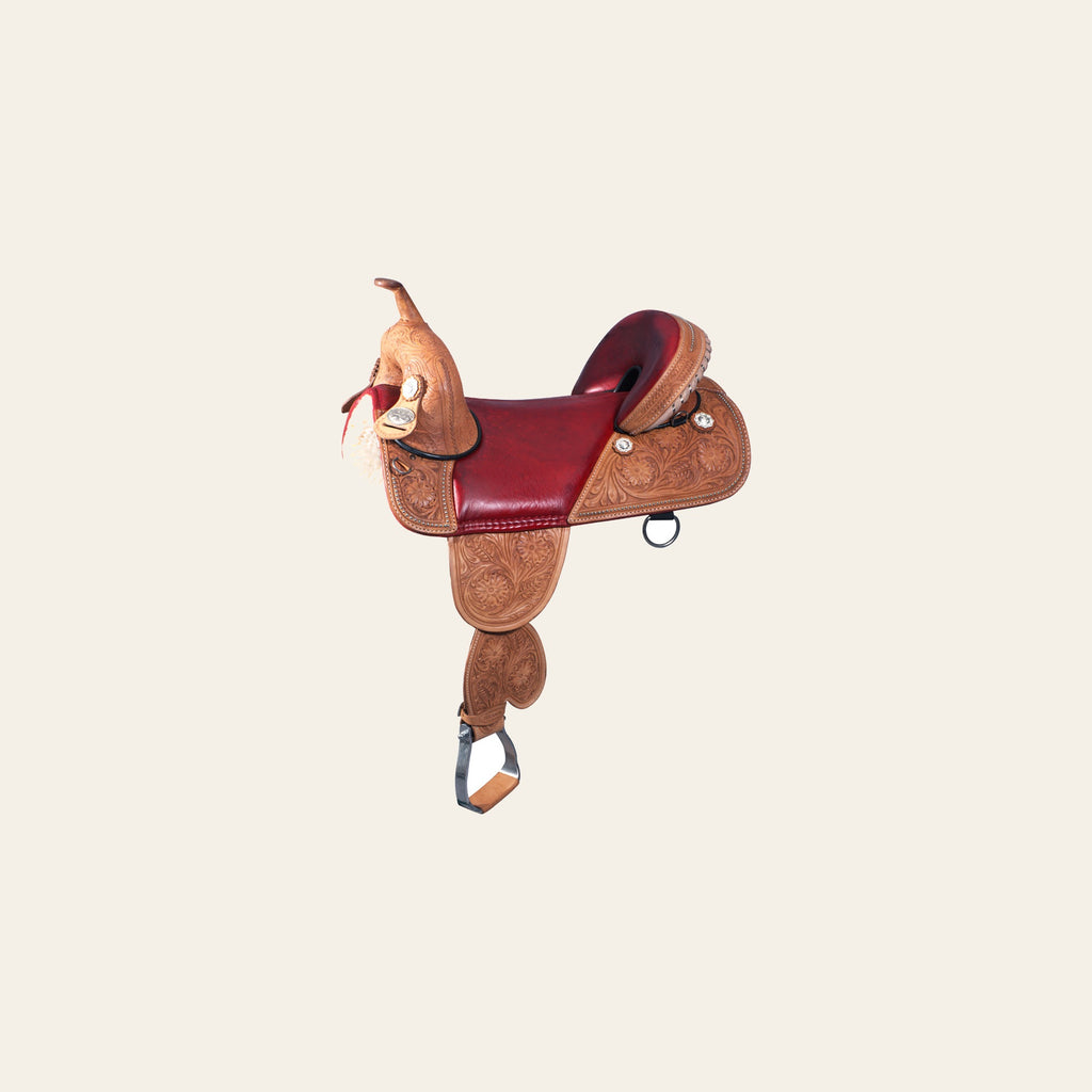 HILASON Western Horse Treeless Trail Barrel American Leather Saddle| Saddle | for Horses