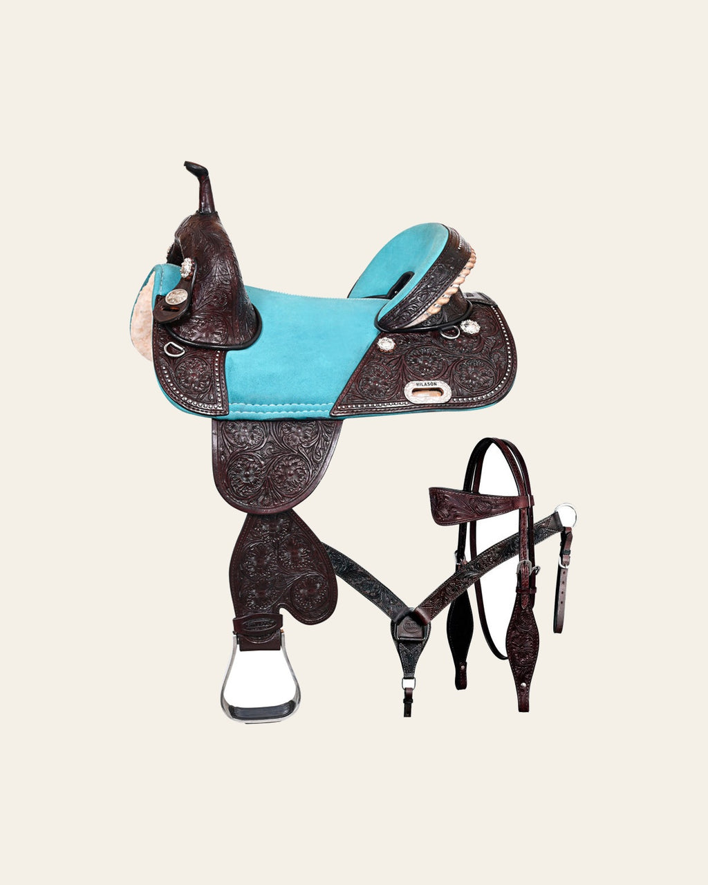 HILASON Western Horse Treeless Trail Barrel American Lather Saddle | for Horses Leather